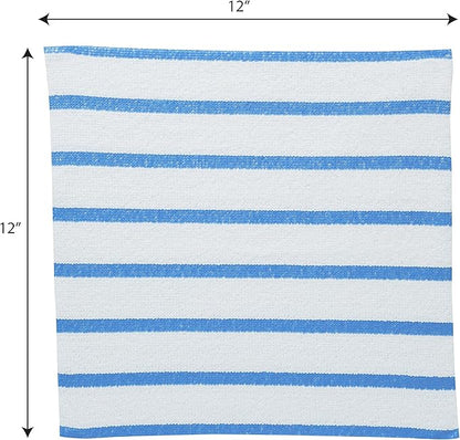 VIKING Bulk Edgeless Microfiber Cleaning Cloths, White and Blue Stripe, 50 Pack