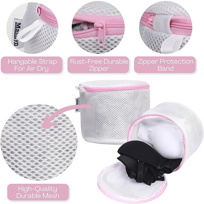 Mamlyn Mesh Bra Bags for Washing Machine, Lingerie wash Bags for Laundry