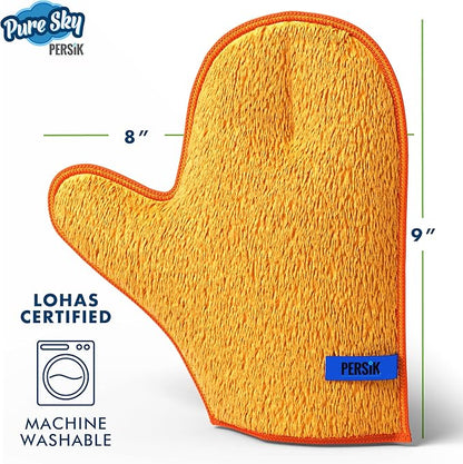 persik Pure-Sky Microfiber Glove Dusting Mitt - Ultra Microfiber Cleaning Cloth Glove - JUST ADD Water No Detergents Needed - Use for Cleaning Furniture, Home