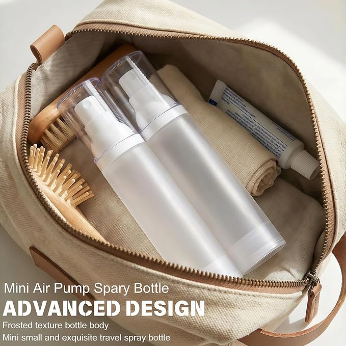 1.7oz/50ml-Small Spray Bottle 360° Angle Work, Portable Refillable Leak Proof Travel Mini Spray Bottle.For Perfume Toner Hair spray Facial Moisturizing 【1.7oz/50ml-(Pack of 3) & Spary Bottle】