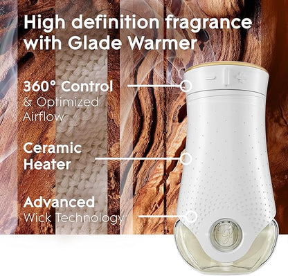 Glade PlugIns Refills Air Freshener, Scented and Essential Oils for Home and Bathroom, Cashmere Woods, 1.34 Fl Oz, 2 Count