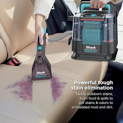 Shark StainStriker Portable Carpet & Upholstery Cleaner w/on board self cleaning - Spot, Stain, & Odor Eliminator, Includes 2 Cleaning Tools & 2 Cleaning Solutions, Charcoal, PX221BRN