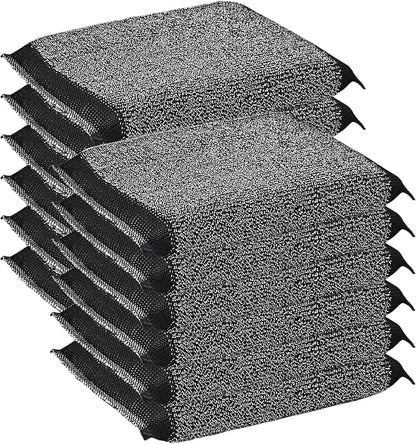 Steel Wool Scrub Sponges Kitchen, Reusable Dish Scrubber Sponge, for Pots, Pans, Gentle and Scratch Free - 12 Pack Black