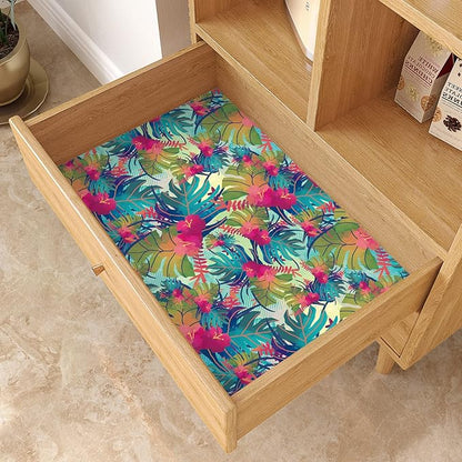 VaryPaper 17.7"x315" Tropical Peel and Stick Wallpaper Leaf Floral Wallpaper Waterproof Decorative Floral Contact Paper for Walls Removable Self Adhesive Wall Mural for Bedroom Bathroom Cabinets
