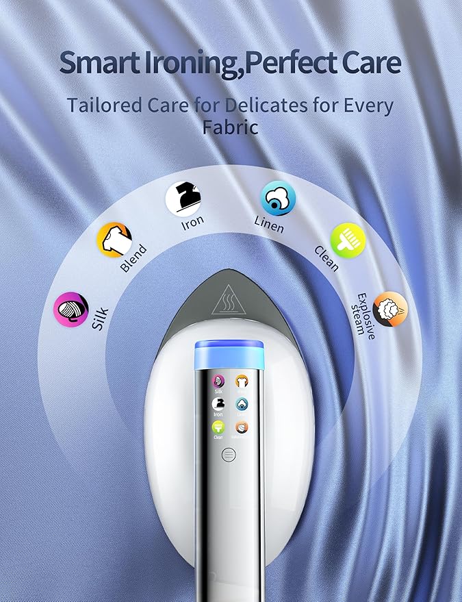 Sundu 2-in-1 Garment Steamer, 30s Heat-Up, 800mL, 6 Steam Settings, Auto Off, Handheld & Standing, Portable Wrinkle Remover for Clothes, White