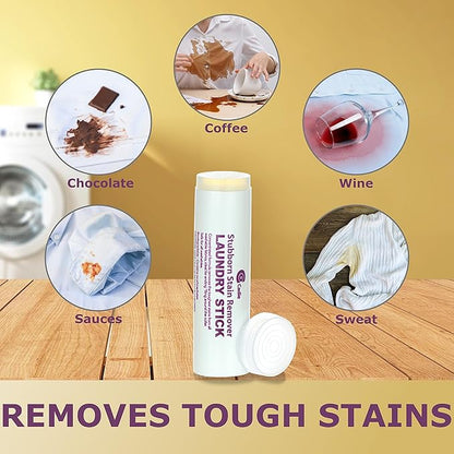 Laundry Stain Remover Stick – Pre Wash Spot Cleaner for Fabric Clothing on Cotton, Wool, Synthetics - Easy Removal of Grease, Blood, Coffee, Ink, Lipstick, Wine, Grass Soil | Clean On The Go (4 Pack)