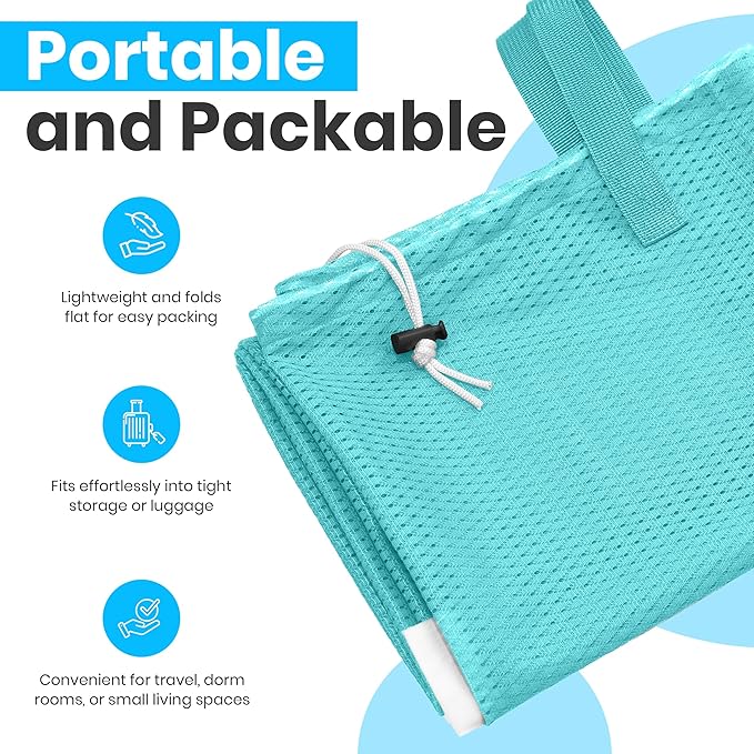 Handy Laundry Mesh Laundry Bags 24 x 36 Inches, 2-Pack - Extra Large Heavy Duty Bag with Handles & Shoulder Strap, Breathable, Machine Washable for Dorm, Travel, Bedding & Storage - Teal