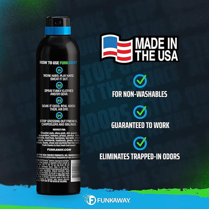FunkAway Big Jobs Aerosol Spray, 13.5 oz., 3 Pack, Extreme Odor Eliminator Spray, Ideal for Shoe Smells, Pet Odors and Large Stuff that Won't Fit in the Wash; Attacks Musty Odors at the Source