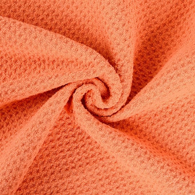 Mile High Life Tri-fold Golf Towel | Premium Microfiber Fabric | Waffle Pattern | with Heavy Duty Carabiner Clip | Golf Towel for Men and Women (Orange)