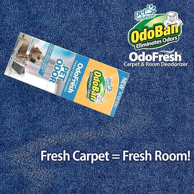 OdoBan OdoFresh Carpet and Room Deodorizer Powder for Home Smells and Odors Including Smoke, Pet Urine, Dogs, and Cat Litter, Made in the USA, Fresh Linen Scent, 36 Ounces, Pack of 6