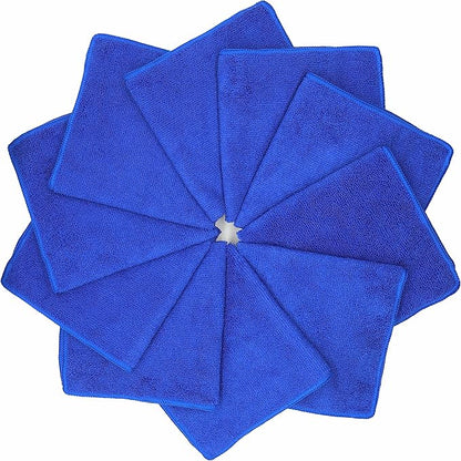Microfiber Dish Cloths Fast Drying Kitchen Cleaning Cloth Dish Rags Dust Cloths Ultra Absorbent Lint Free Washcloths 12inch x 12inch 10 Pack Dark Blue