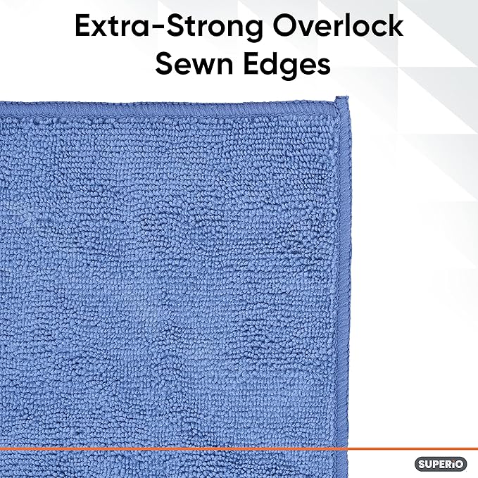 Superio Microfiber Squeegee Mopping Towel Extra Large Miracle Cloth Streak Free Floor Cloth 20x30 House, Kitchen, Bathroom, Car Multi Colored, (12"x12")