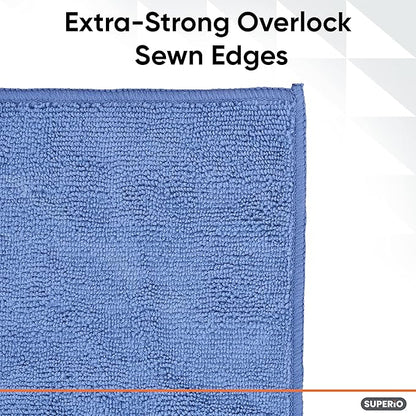 Superio Microfiber Squeegee Mopping Towel Extra Large Miracle Cloth Streak Free Floor Cloth 20x30 House, Kitchen, Bathroom, Car Multi Colored, (12"x12")