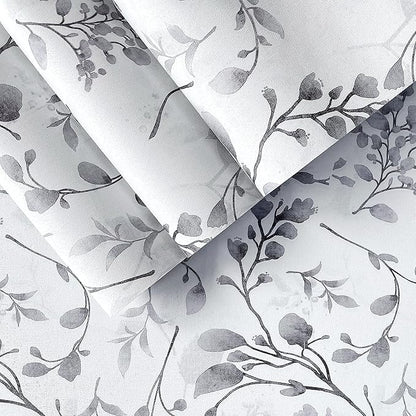 Orainege Gray Floral Peel and Stick Wallpaper Floral Contact Paper 17.7 in ×590.5 in Peel and Stick Wall Paper for Bathroom Removable Wallpaper Self Adhesive Waterproof