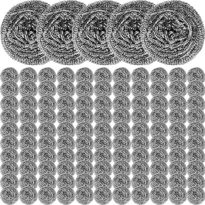 60 Pcs Stainless Steel Wool Scrubber Bulk Steel Wool Sponges Pack Metal Dishwashing Wire Scouring Pads Heavy Duty Clean Dish Pot Pan and Oven for Cleaning Kitchen Bathrooms and More