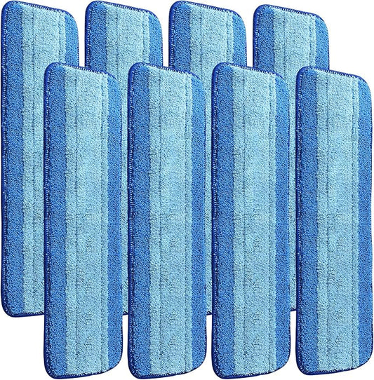 8 Pack Microfiber Cleaning Pads Compatible with Bona Mops, Safe for Hardwood and Hard-Surface Floors, Washable, Reusable