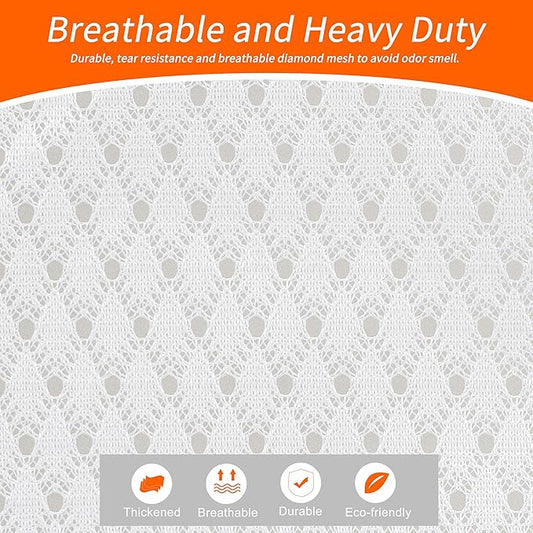 Polecasa Extra Heavy Duty Large Diamond Mesh Laundry Bags with Drawstring Closure & ID Tag, 2Pcs 24 x 36 inches Washable Storage Bag for Hamper, College, Travel, Sports, Dorms, White
