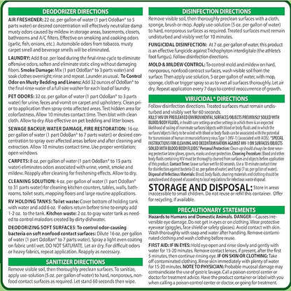 OdoBan Disinfectant Concentrate and Odor Eliminator, 4 Gallons, Original Eucalyptus Scent