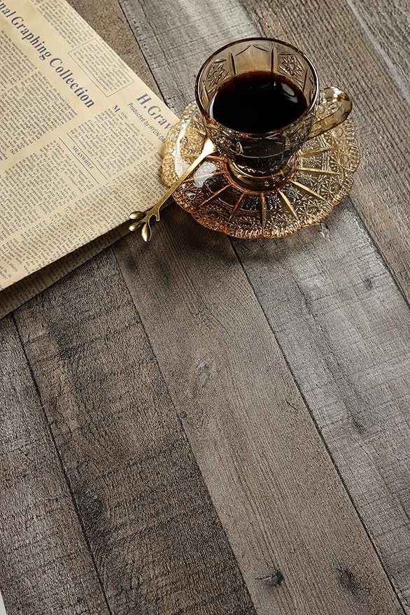 Livebor Gray Shiplap Peel and Stick Wallpaper Wood Contact Paper 17.7”x 590.5” Distressed Wood Wallpaper Peel and Stick Wooden Wall Gray Contact Paper Rustic Shiplap Plank for Walls and Countertops