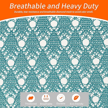 Polecasa Heavy Duty Large Mesh Laundry Bags with ID Tag and Locking Drawstring Closure - 2 Pack, 24 x 36 inches - Laundry Hamper Liner, Washable Laundry Bag for Travel, Sports, Dorms (Aqua)