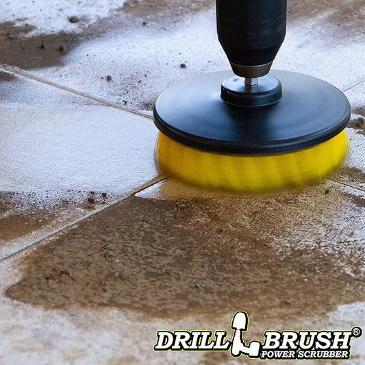 Drillbrush Bathroom Cleaning Drill Brush Attachment - Tile and Grout Cleaner Scrubber- Shower Cleaning Brush Attachment for Power Drill - Sink, Bathtub, Glass Door Spin Cleaner Brushes for Bathroom