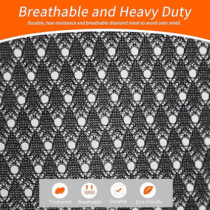 Polecasa Extra Heavy Duty Large Diamond Mesh Laundry Bags with Drawstring Closure & ID Tag, 24 x 36 inches Washable Storage Bag for College, Travel, Sports, Dorms, Black