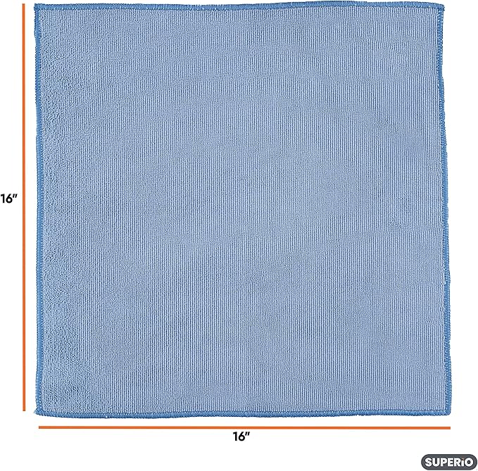 Superio Microfiber Cleaning Cloth for Cars, Kitchen Cleaning Cloths, 16" Micro Fiber Towels for House, Bathroom Absorbent All-Purpose Streak-Free lint-Free Wash Cloths (2 Pink, 2 Blue, 2 Orange)