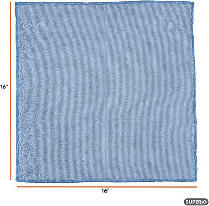 Superio Microfiber Cleaning Cloth for Cars, Kitchen Cleaning Cloths, 16" Micro Fiber Towels for House, Bathroom Absorbent All-Purpose Streak-Free lint-Free Wash Cloths (2 Pink, 2 Blue, 2 Orange)