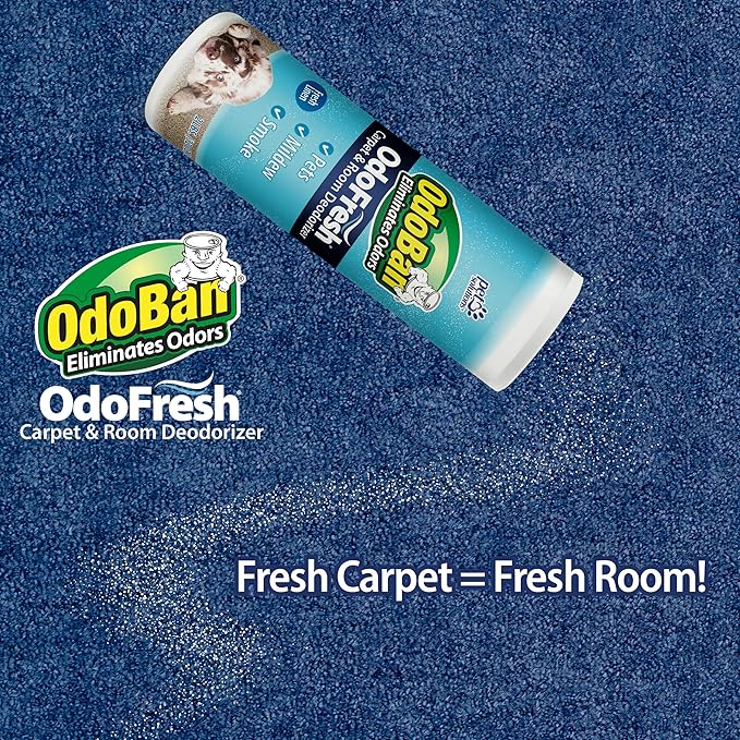 OdoBan OdoFresh Carpet and Room Deodorizer Powder for Home Smells and Odors Including Smoke, Pet Urine, Dogs, and Cat Litter, Fresh Linen Scent, 2 Pounds
