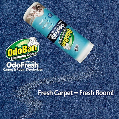 OdoBan OdoFresh Carpet and Room Deodorizer Powder for Home Smells and Odors Including Smoke, Pet Urine, Dogs, and Cat Litter, Fresh Linen Scent, 2 Pounds