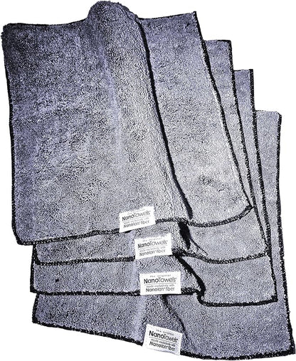 Life Miracle Nano Towels - The Amazing Eco Cloth That Cleans Virtually Any Surface with Only Water. No More Paper Towels Or Toxic Chemicals. 4-Pack (14x14, Grey)