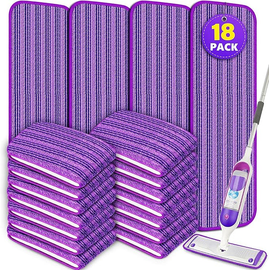 Reusable Mop Pads for Swiffer PowerMop - Microfiber Mop Pads Refills Mop Heads Replacement for Swiffer Mop Spray Mop Floor Mop, Washable Reusable Floor Mopping Refills, 18 Pack