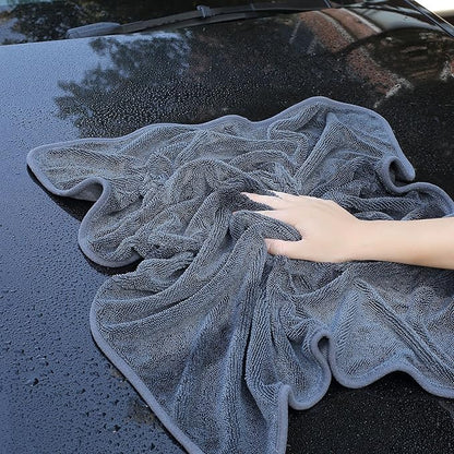 JOYMOOP Microfiber Towels for Cars, 2 Pack 63" x 29.5" Car Drying Towel, Dark Gray Reusable Car Towel, Quick Drying Car Microfiber Cleaning Cloth for RVs, SUVs, Trucks