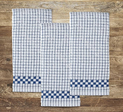 XLNT Highly Absorbent Kitchen Dish Towels 100% Cotton 18x28 inch – Ultra-Thick Dishcloths – Premium Weave for Drying & Cleaning – Soft, Durable & Lint-Free – Pack of 6 Blue